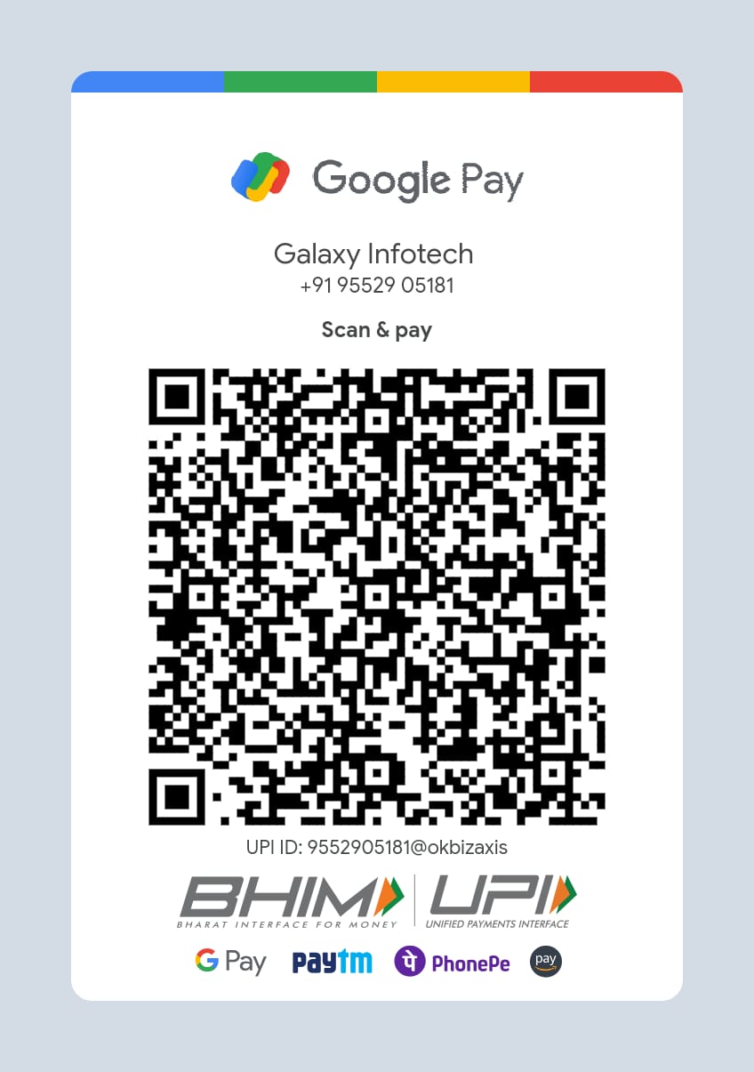 Galaxy Infotech Google Pay UPI QR code